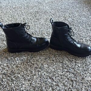 DREAM PAIRS Boys Girls Side Zipper Combat Ankle Boots(Toddler/Little Kid